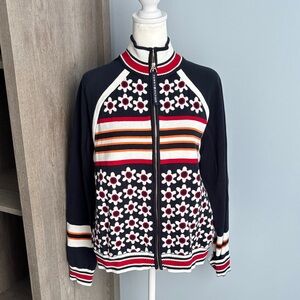 Tommy Hilfiger Navy and Red Floral cardigan.